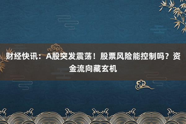 财经快讯：A股突发震荡！股票风险能控制吗？资金流向藏玄机